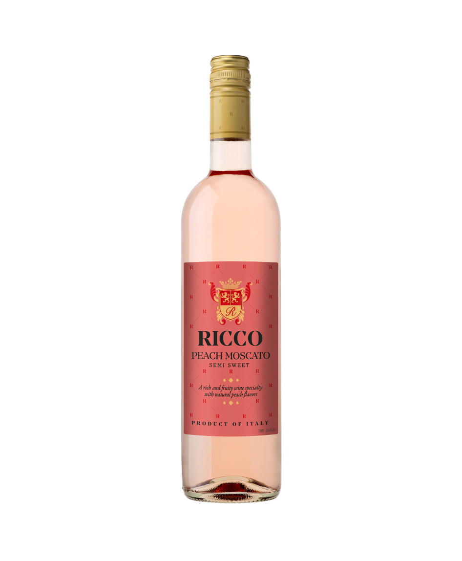 Ricco Peach Moscato - vang ngọt moscato Italy nhập khẩu nguyên chai